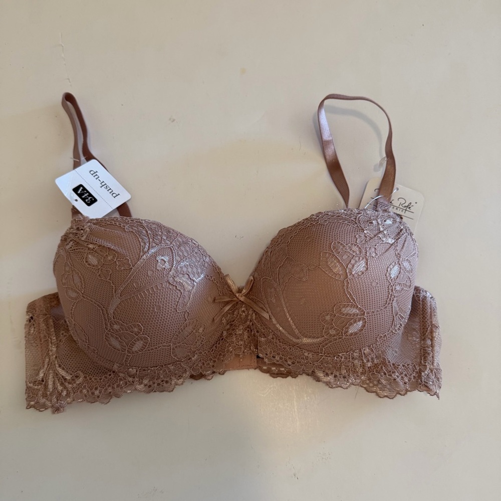 Rene Rofe Lace Underwire Push-Up Bra